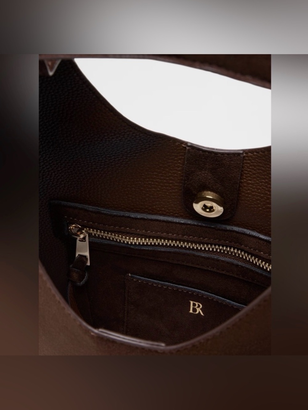 NEW - Banana Republic Factory mini vegan Brown Suede Shoulder Bag - Picture 7 of 7